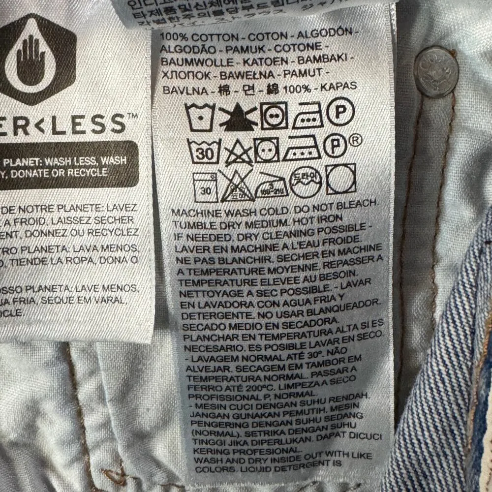 Levi’s 501 SZ W27 Jean Shorts Button-Fly Hi-Rise Distressed Frayed Hems Blue - Image 8