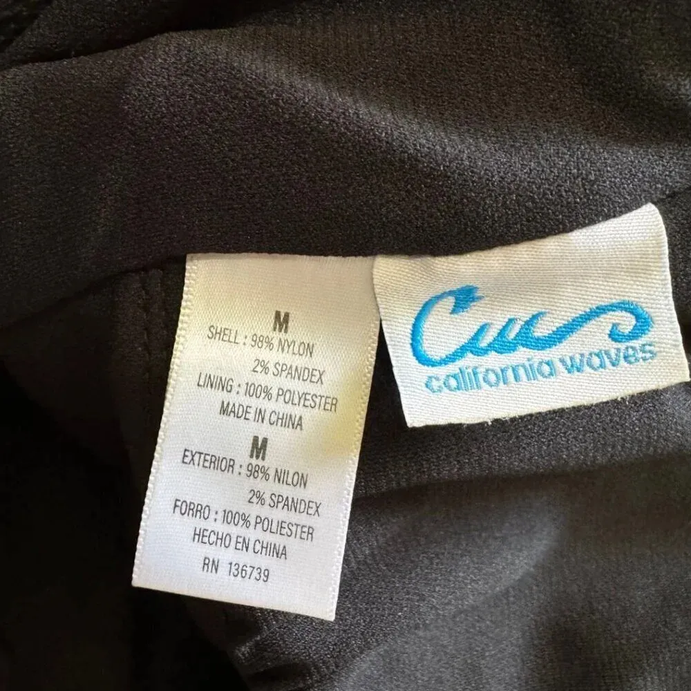 CALIFORNIA WAVES Lace Up Scoop Neck One-piece Swim Bathing Suit Black NWT Medium - Image 4