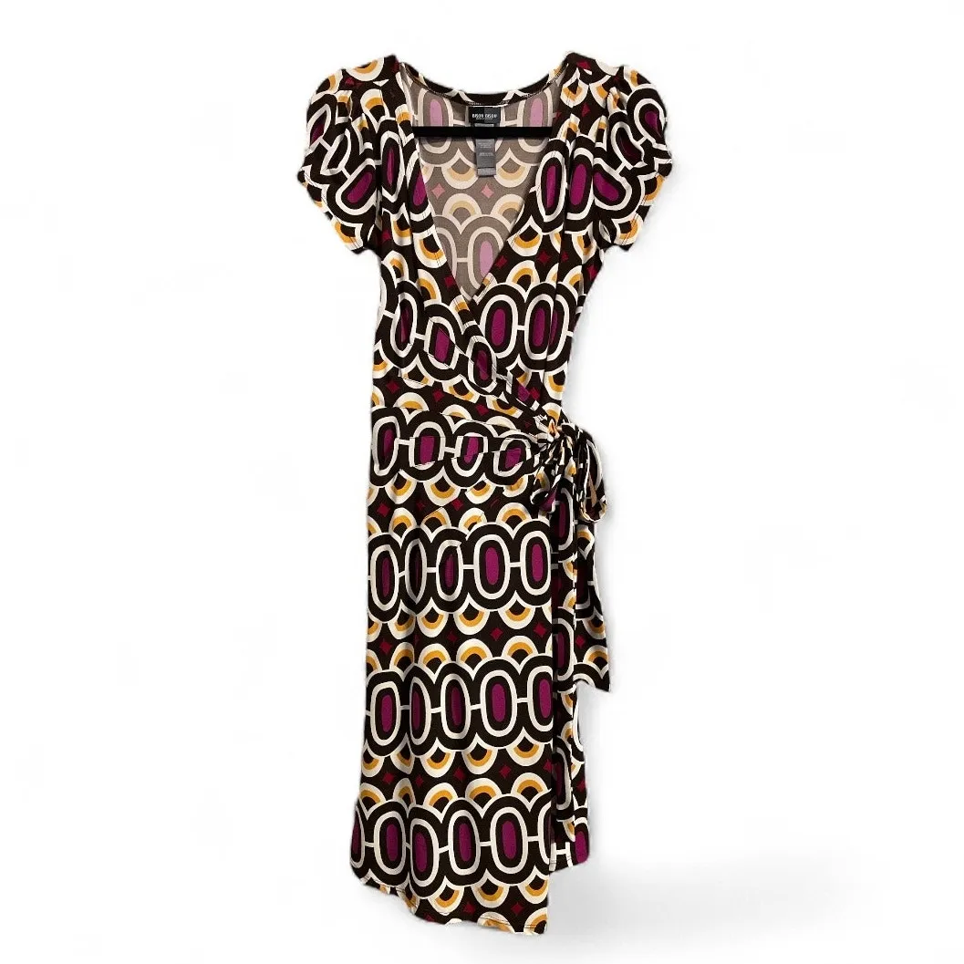 Bisou Bisou 90s Retro Geo-print True Wrap Dress size 6 - Image 2