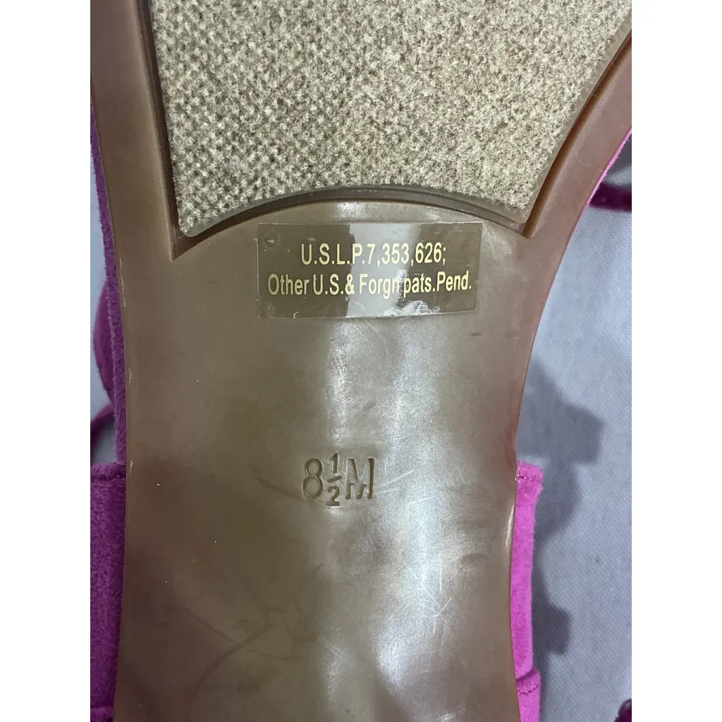 Womans Marc Fisher Sandals 8.5 M Pink Back Zip Strappy Open Toe Stilettos - Image 9