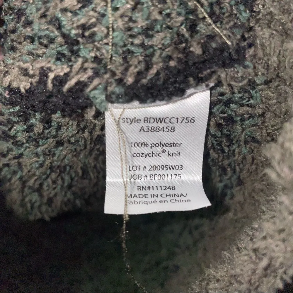 Barefoot Dreams CozyChic Seaside Crew-Neck Pullover Women L Camo Fuzzy Sweater - Image 5