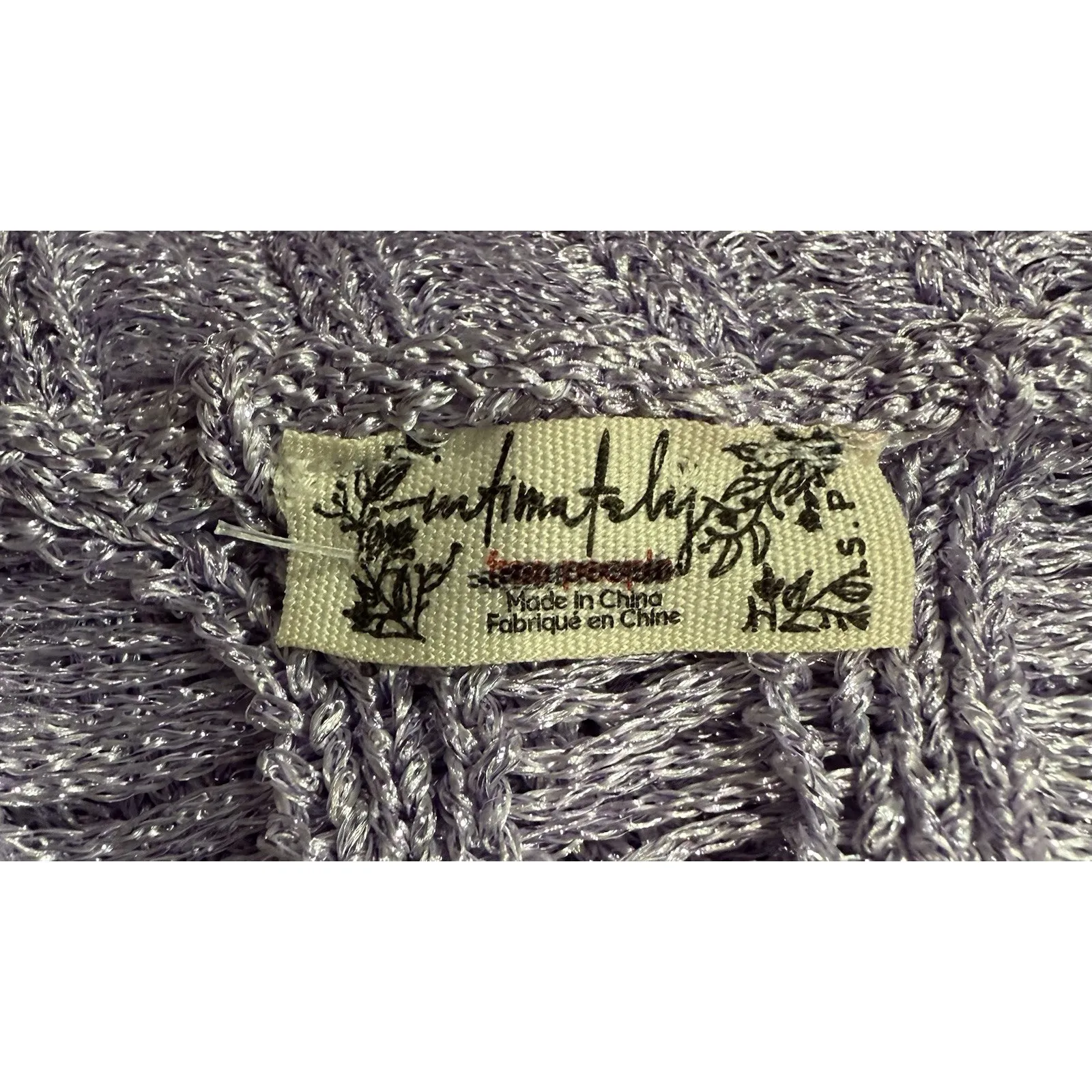 NWOT $128 Free People Let's Dance Long Sleeve Open Ladder Lilac Knit Sweater‎ SM - Image 5