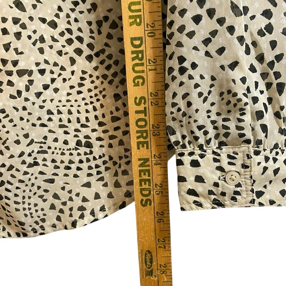 Banana Republic Blouse Womens Med Brown Leopard Print Dillon Mature Button Up - Image 7