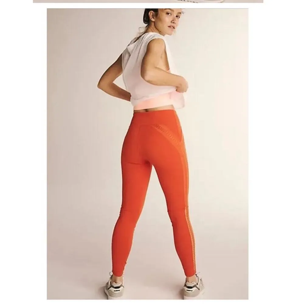 Free People Movement Desert Renegade Leggings SZ Small Mandarin Red NWT Athletic - Image 3