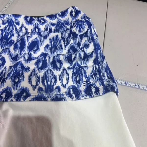 Coolibar Kahula Skirted Swim Capri UPF Swim‎ Bottom Capris Size XL Blue & White - Image 10