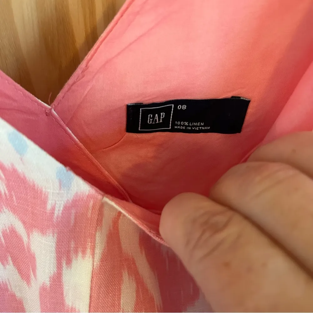 Gap Fit Flare Linen Ikat Dress. Size 8. - Image 5