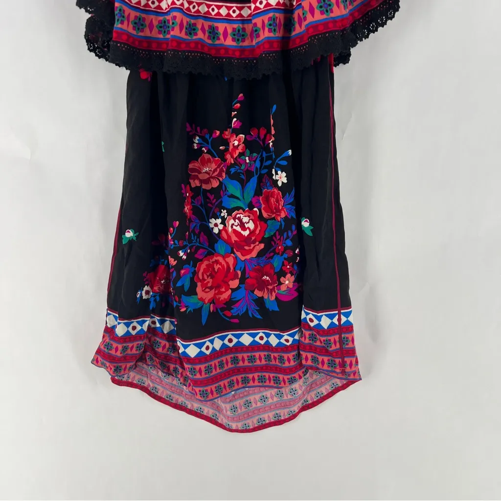 Flying Tomato Floral‎ & Paisley Print Ruffle Layered Neckline Mini Dress Size XS - Image 9