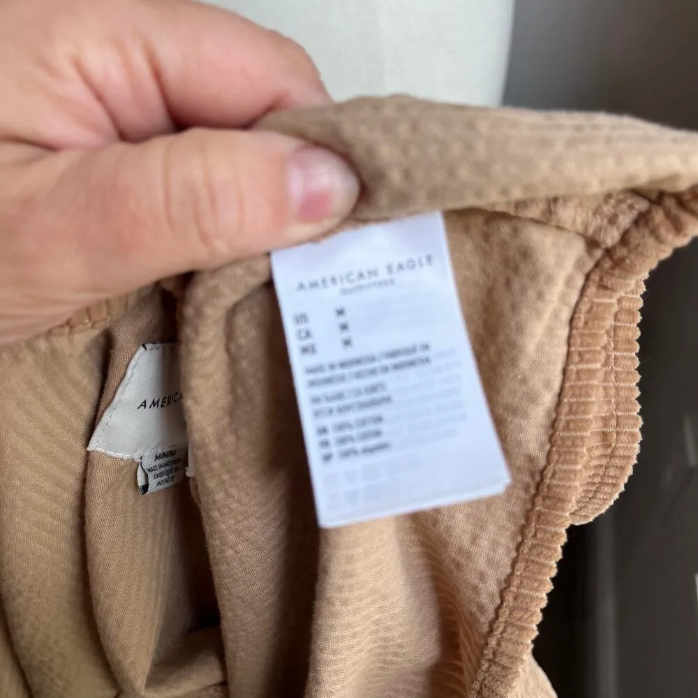 American Eagle Corduroy Tan Brown Lightweight Cropped Jacket Size M - Image 7