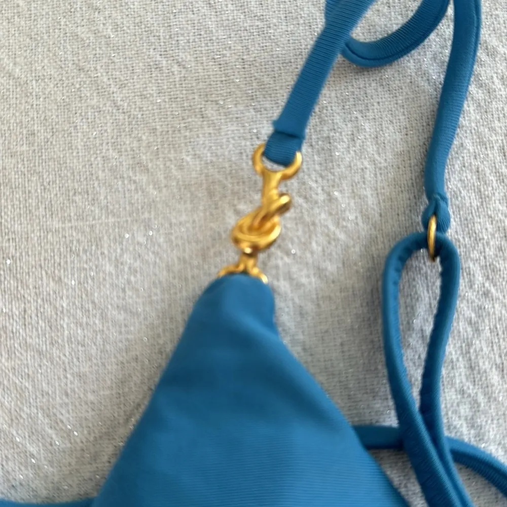 VIX Swimwear Cora Triangle Bikini Top, Size Medium, $148 Blue - Image 8