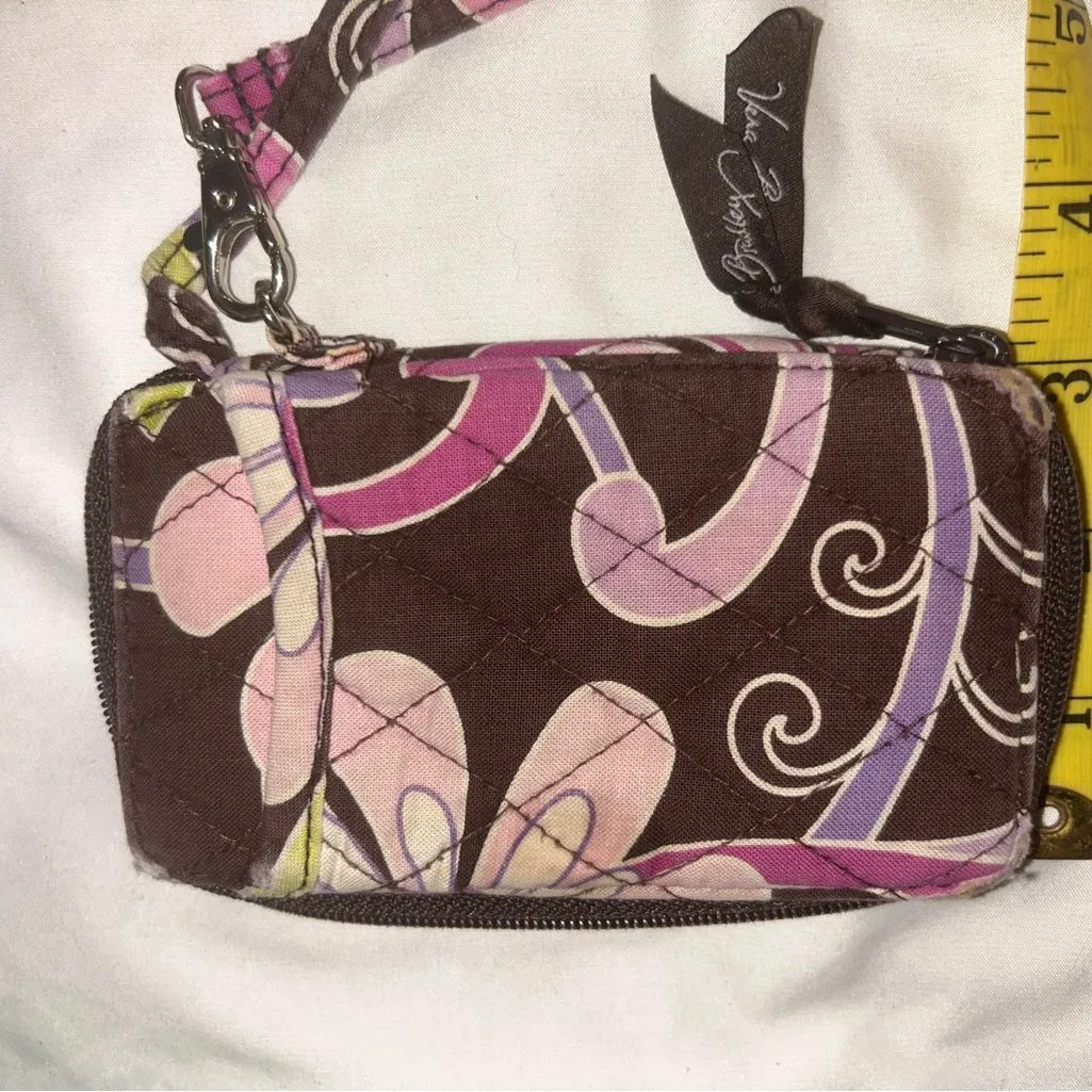 Vera Bradley Pink and Green Floral Wristlet - Image 3