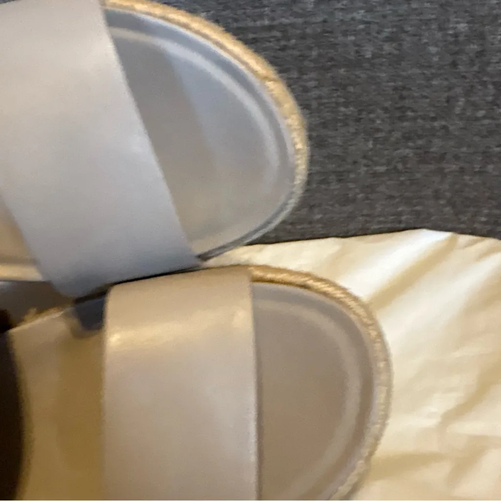 Franco Sarto Tabatha Platform Wedge Sandal Sz 10 Jute Tan Gray Strappy Going Out - Image 4