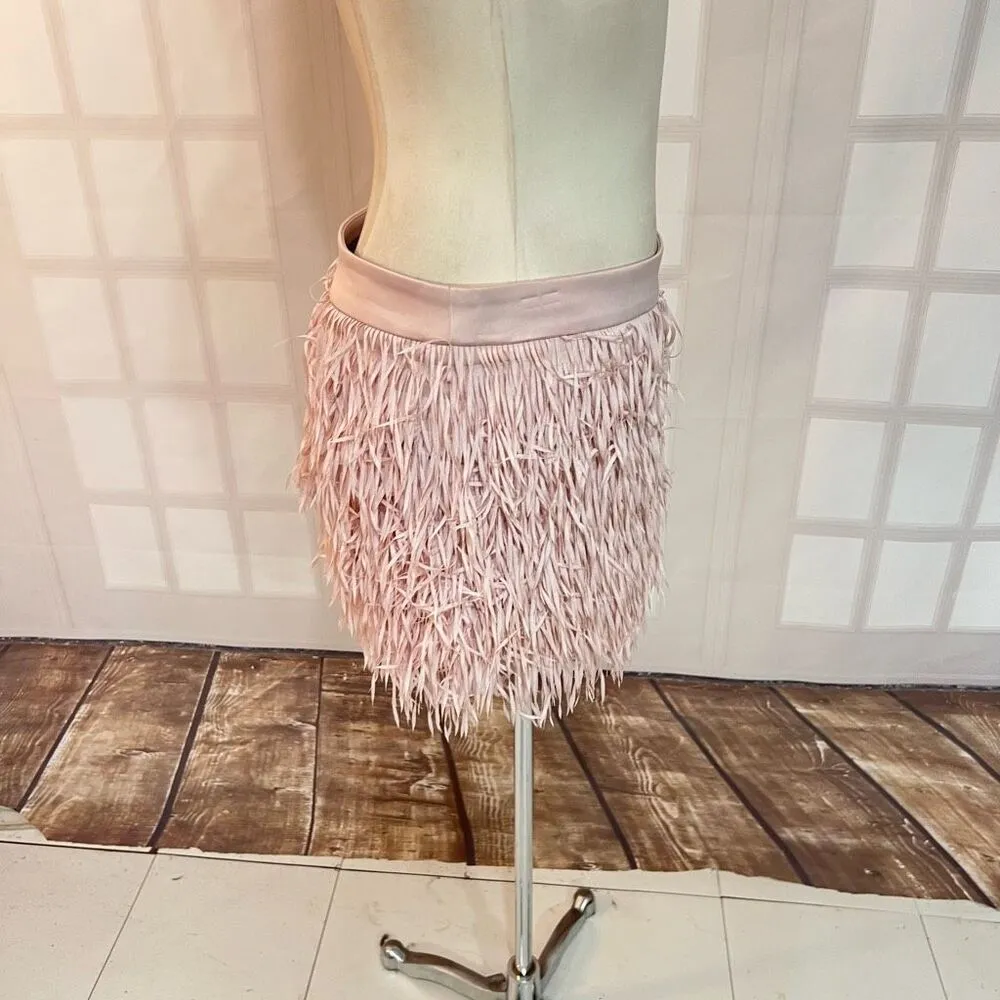 Express soft pink fringe mini skirt size 8 - Image 7
