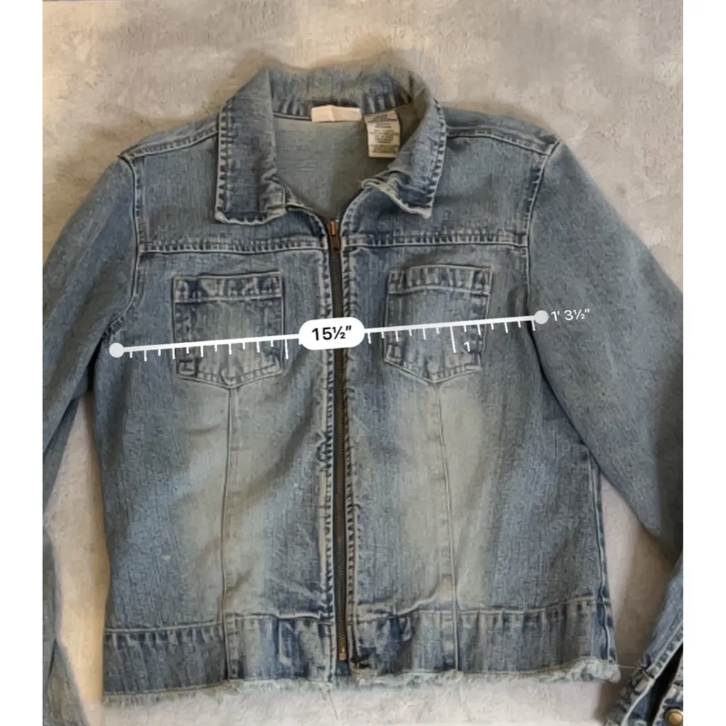 Women's Y2K 2000s Faded Glory Blue Jean Jacket M - Image 4