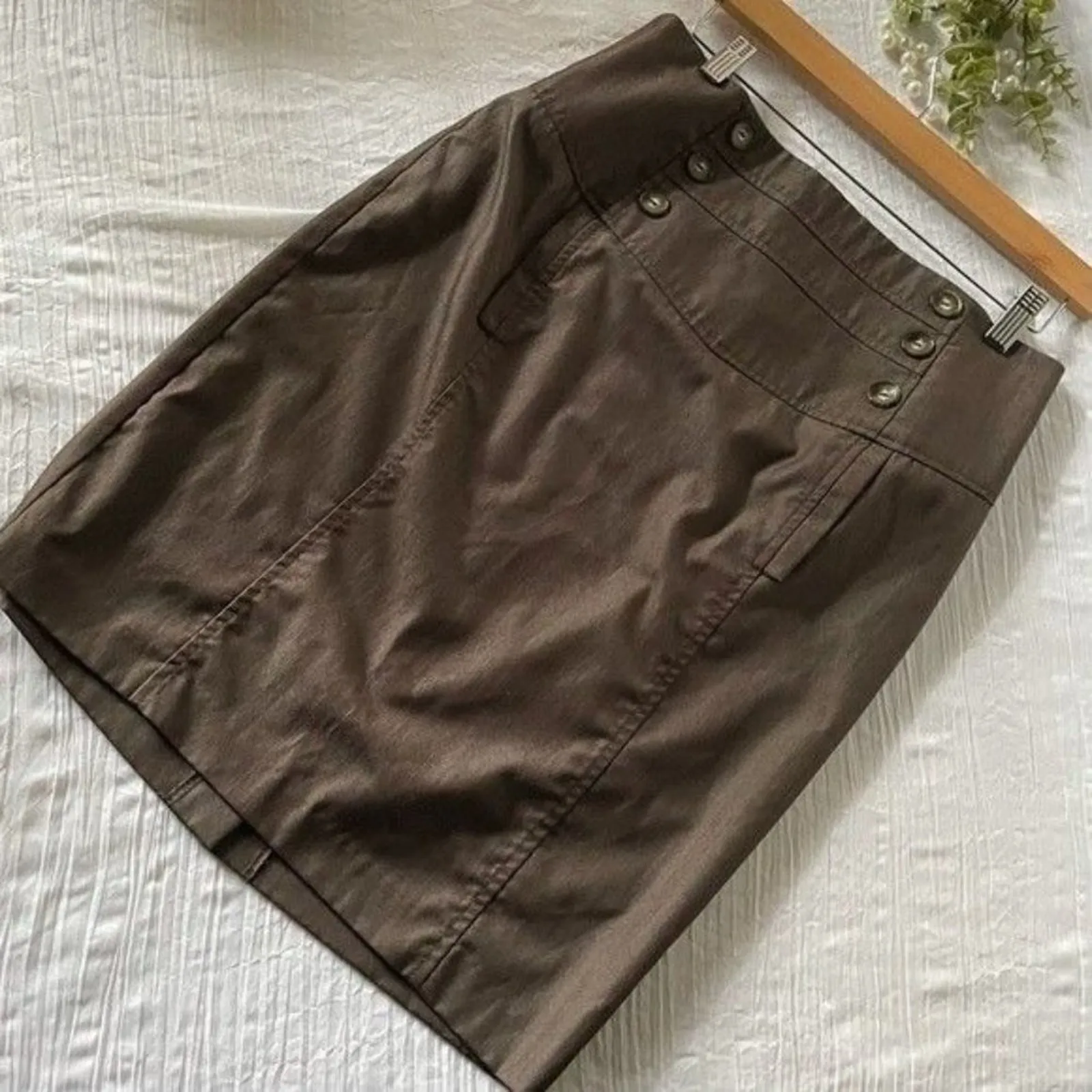 I.N. San Francisco · Junior 11 · Pencil Skirt · Brown · Straight · Stretchy - Image 3