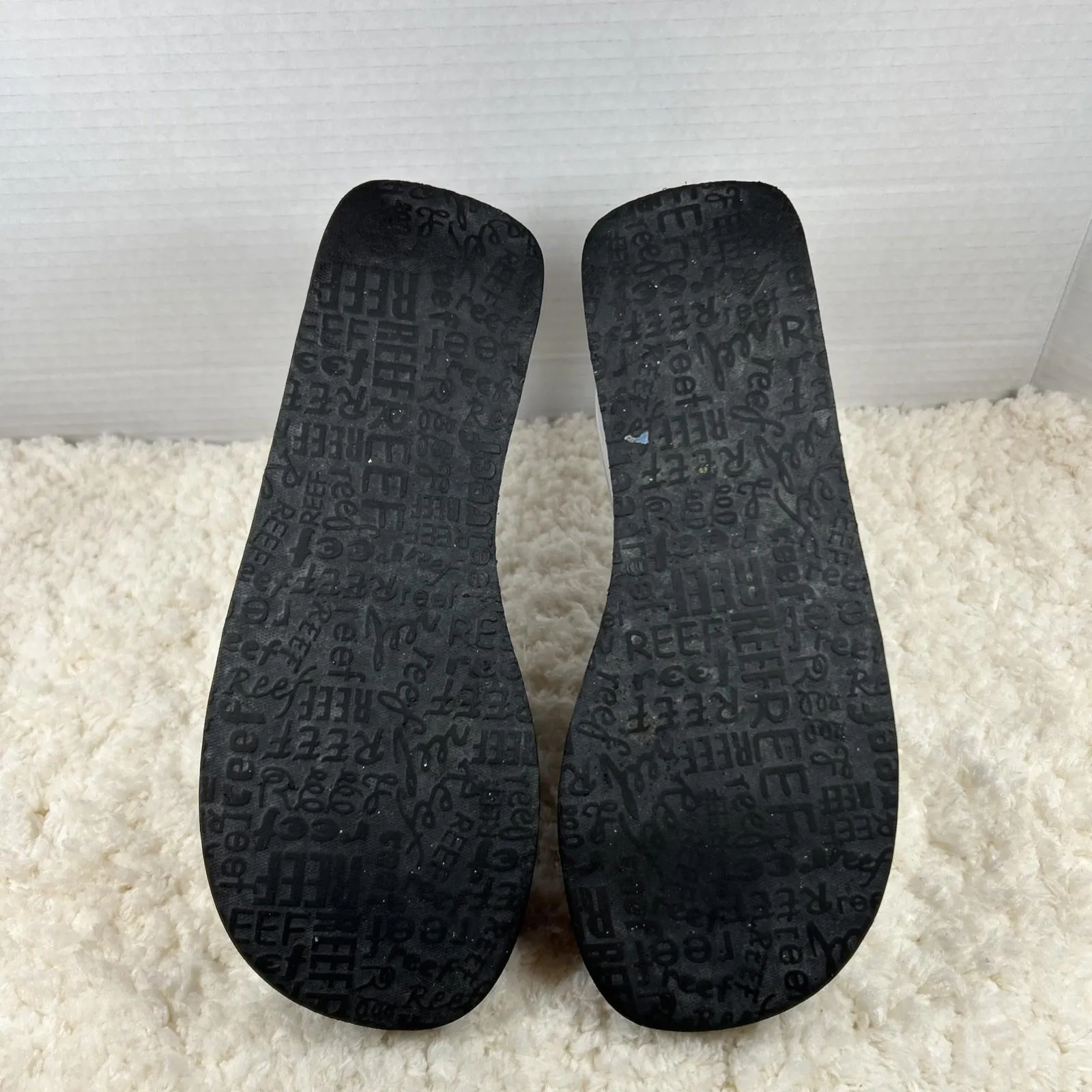 Reef Women Stargazer Cushion Sassy Black Sparkle Open Toe Thong Flip Flops Sz 8 - Image 7