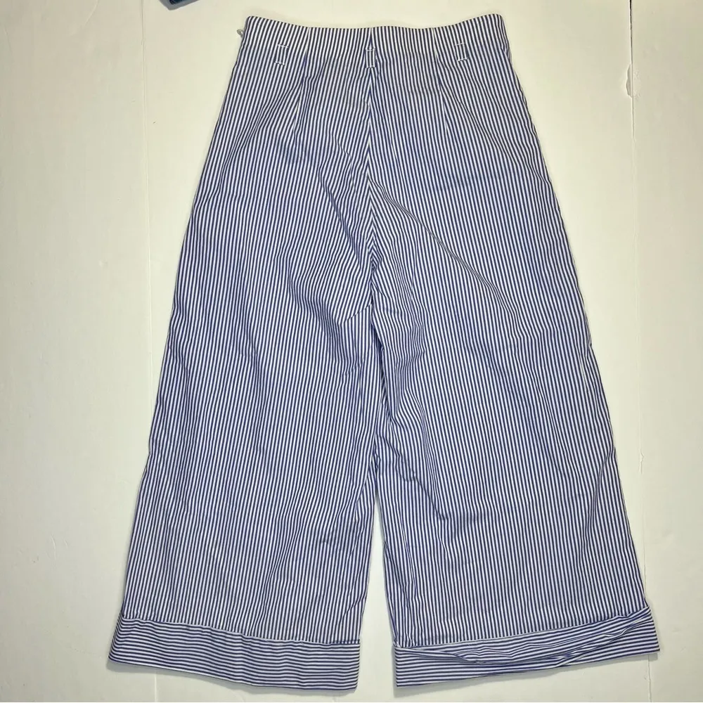 J. Crew Cuffed pant in shirting stripe wide leg size 0 - Image 7