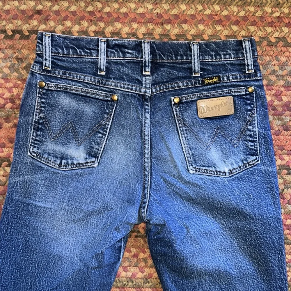 WRANGLER DARK WASH HIGH RISE SLIM FIT WESTERN EQUESTRIAN JEANS COWBOY - Image 4