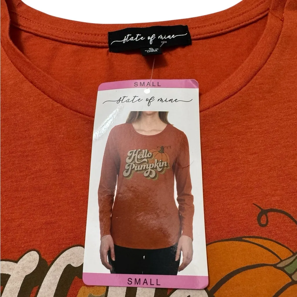 State of Mind Rust 'Hello Pumpkin' Long Sleeve Top Orange - Image 5