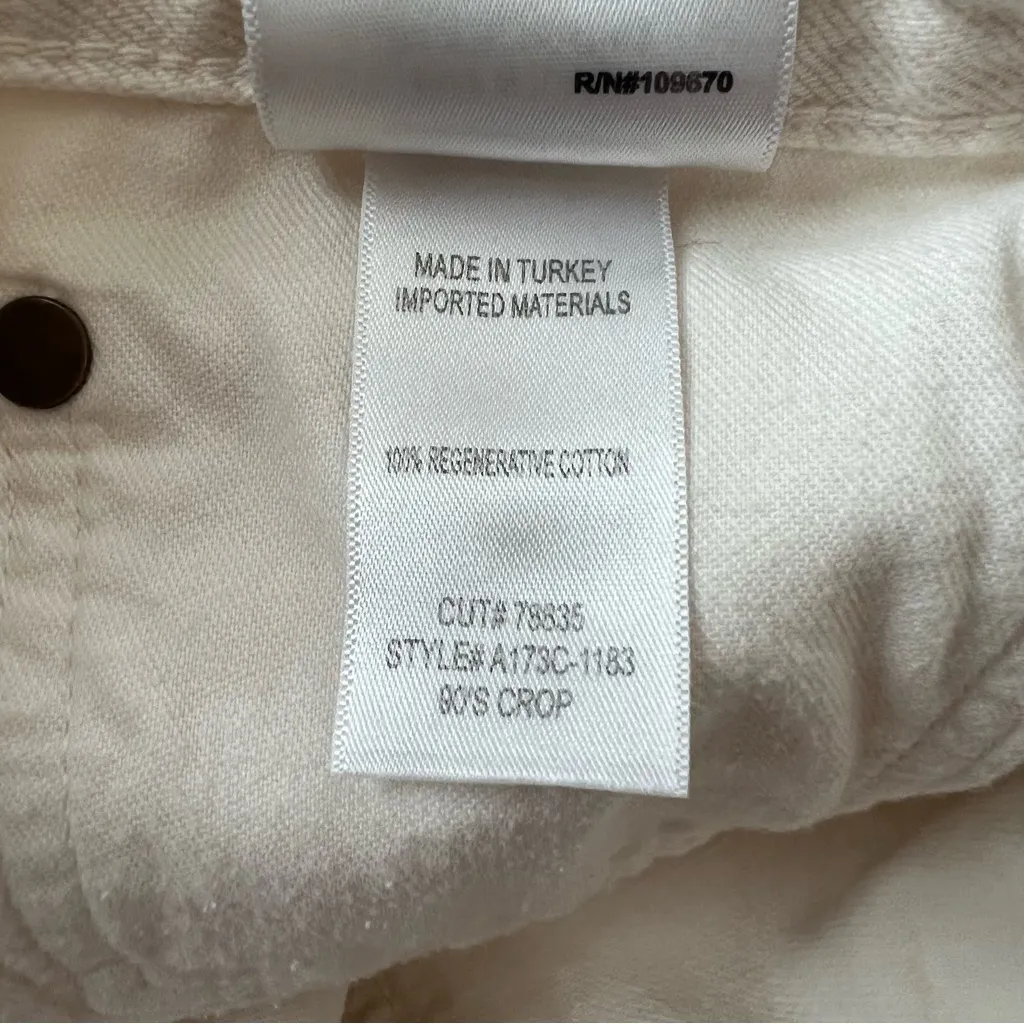 Agolde Women’s 90’s Crop White Straight Leg High Rise Denim Jeans Size 29 - Image 11