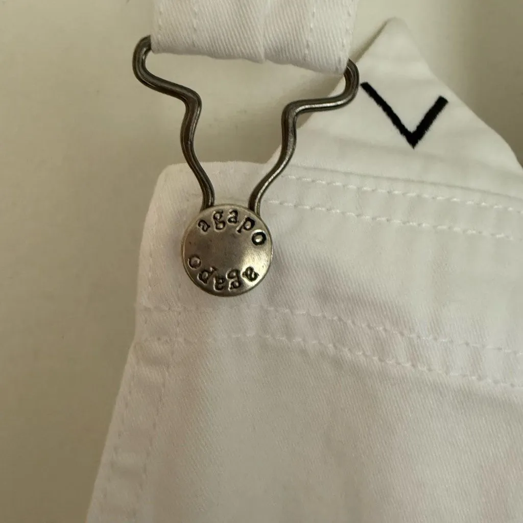 Vintage Agapo Women’s Large White Cat Overalls Crazy Cat Lady Cat Lover - Image 3