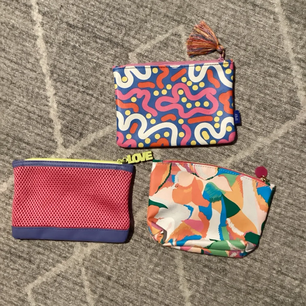 Colorful Cosmetic Bag Set Pink - Image 2