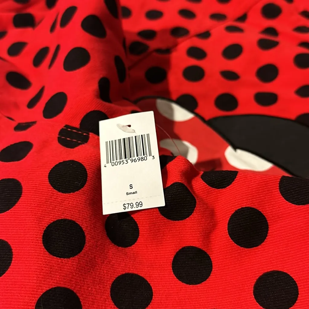 NWT Disney Minnie Mouse Jacket  Red Polka Dot Jean Style Embroidered Small - Image 8