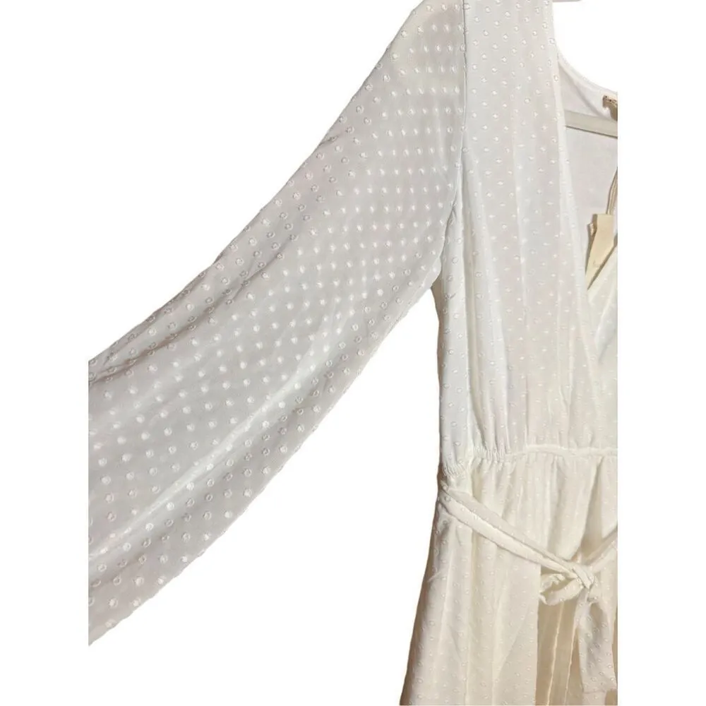 Hem & Thread Belle of the Ball Dress White Swiss Dot Mini Dress Sz Small NEW - Image 14