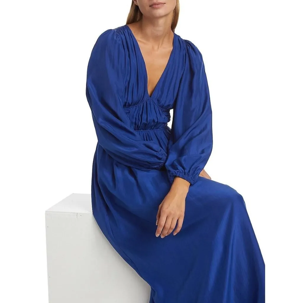 SEA New York Fabiola Cobalt Blue Long Sleeve V Neck Dress Size US 8 NEW NWT - Image 3