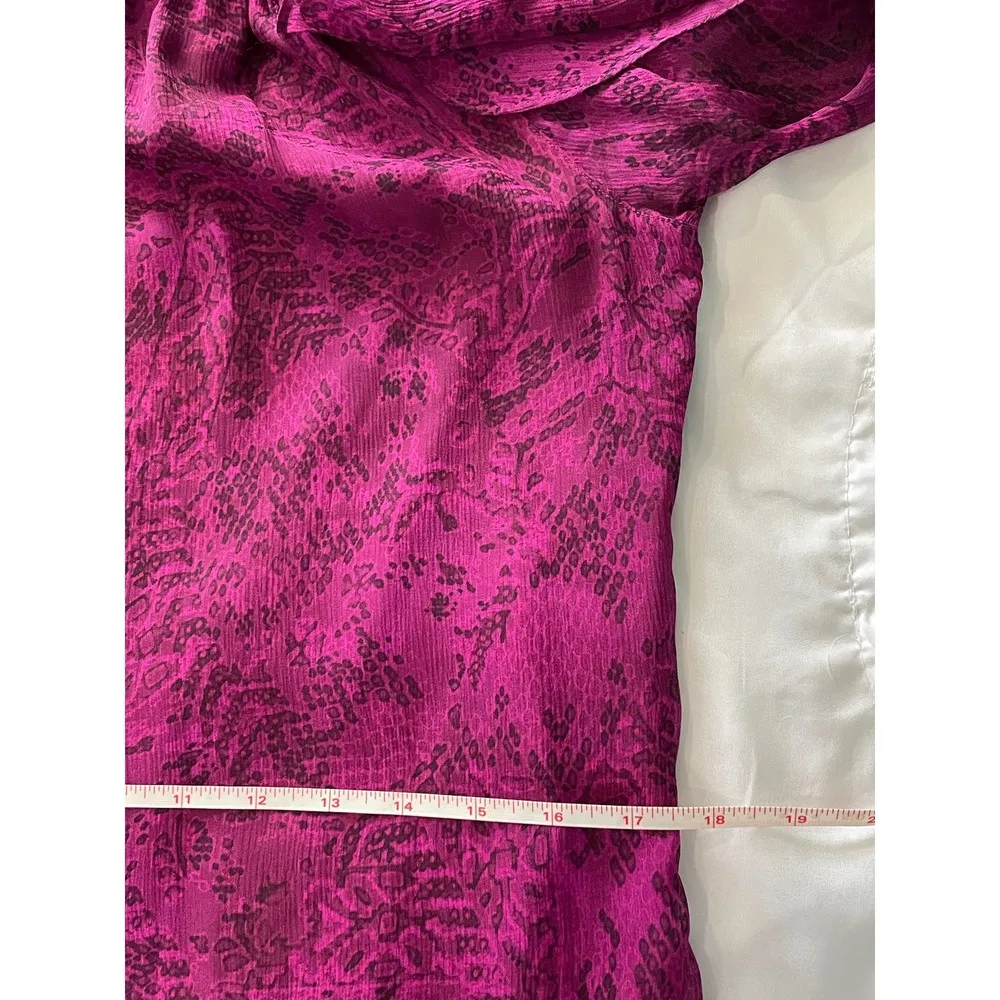 Ramy Brook Silk Pink Shift Dress Snake Print Fully Lined Body Tassel Size Small - Image 12