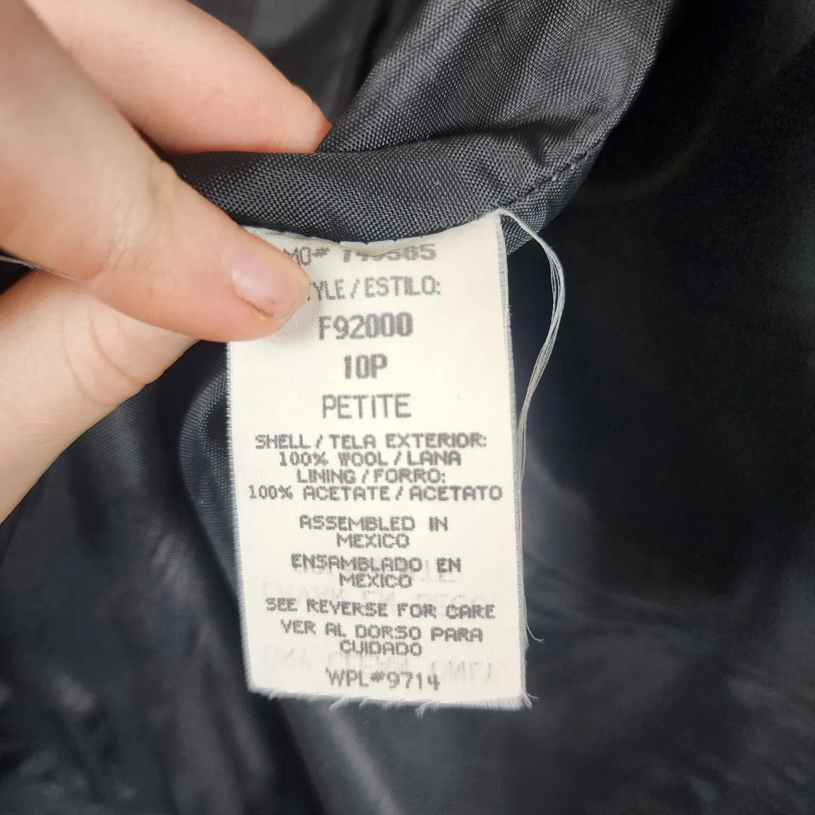 Vintage Sag Harbor Wool Blazer Jacket Women 10 Petite Heather Grey Preppy 90s - Image 5