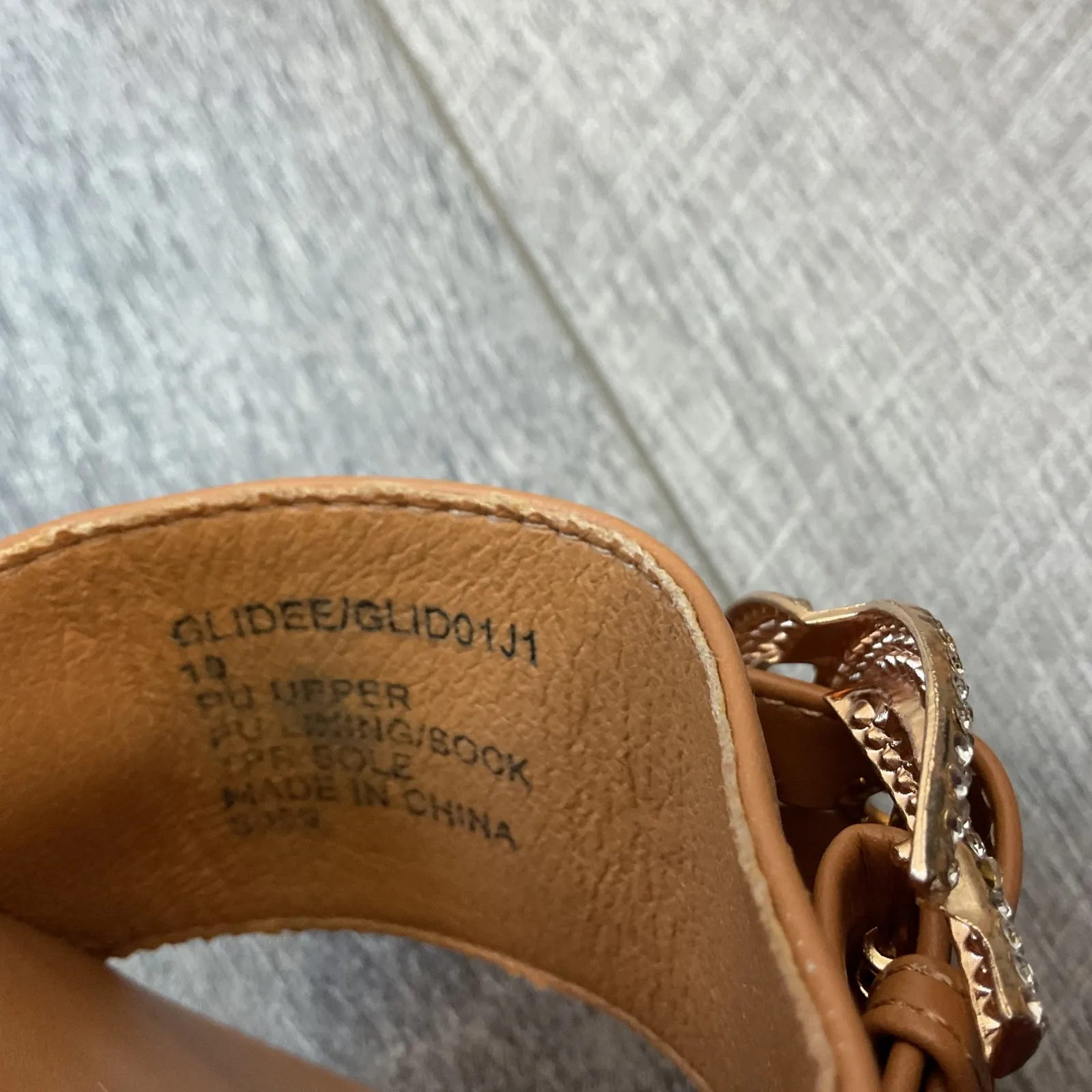 Madden Girl Glidee Brown Rhinestone Buckle Slide Sandals Women's Size 10 - Image 9