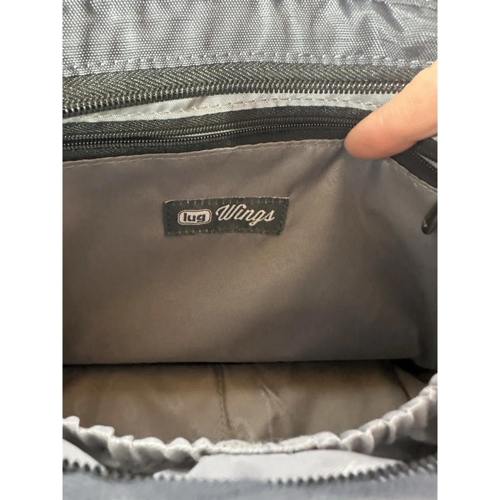 Lug Wings Gray Purse Crossbody Travel Bag Water Bottle Pockets Adjustable Strap - Image 7