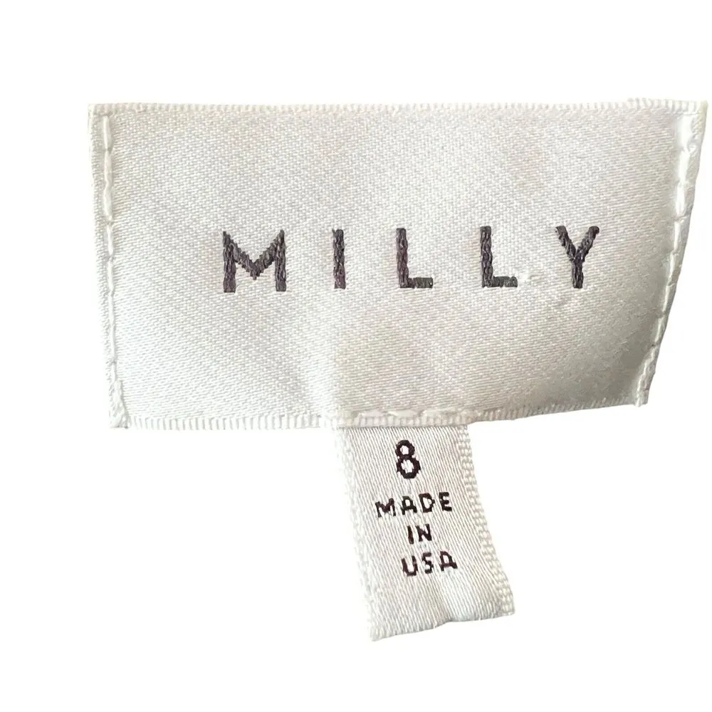 Milly Dress Virgin Wool Cutout Shoulder Tailored Sheath‎ Gray Pinstripe Size 8 - Image 7