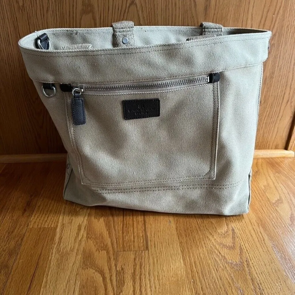 Banana Republic Beige Heavy Canvas‎ Shoulder Tote Bag  22” x 13” Handles Pockets - Image 2