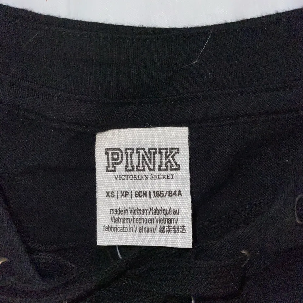 Victoria's Secret Pink Cropped Lace Collar Black Sweater - Image 4