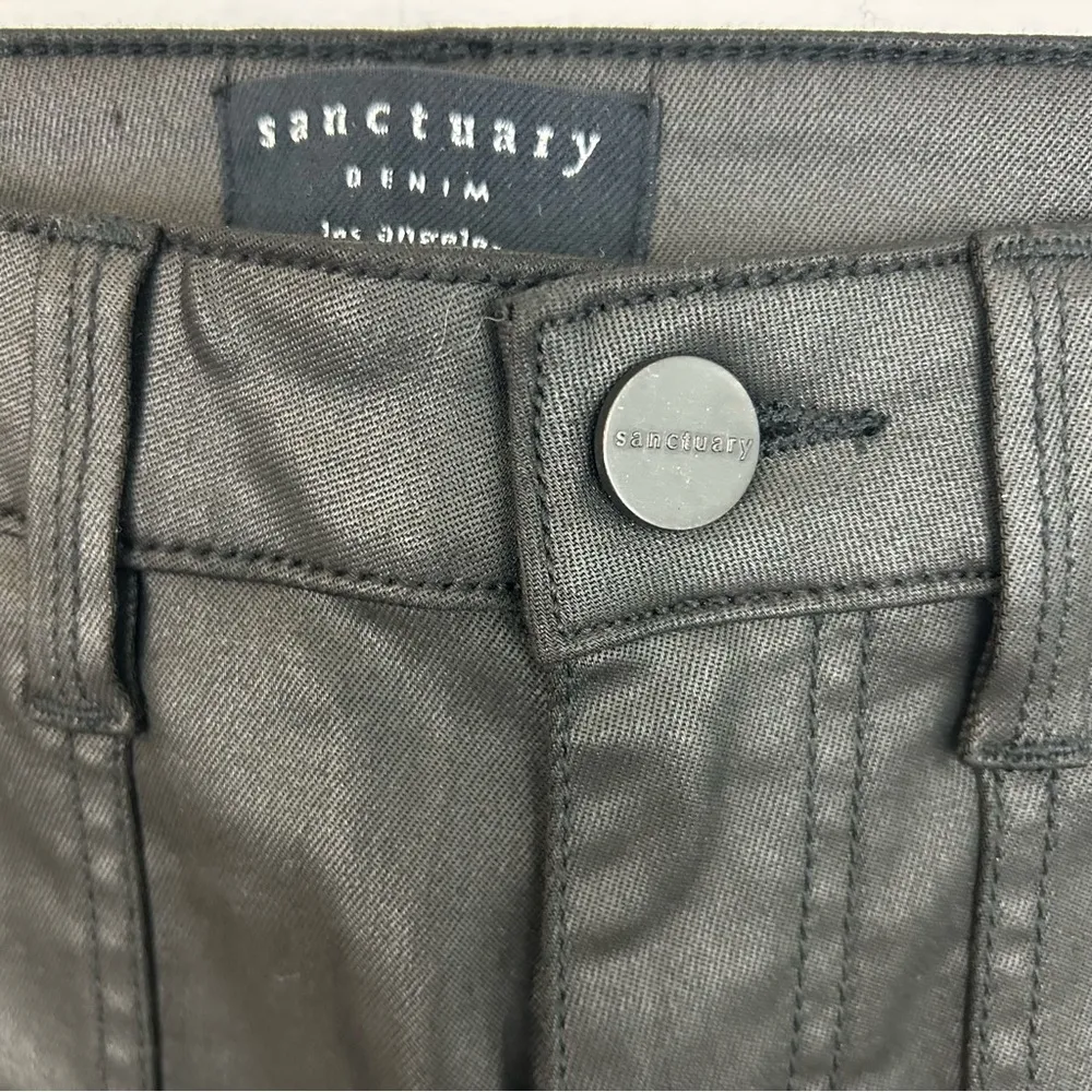 Sanctuary Hayden Black Coated High Rise Skinny Faux Leather Pants Size 25/0 - Image 12