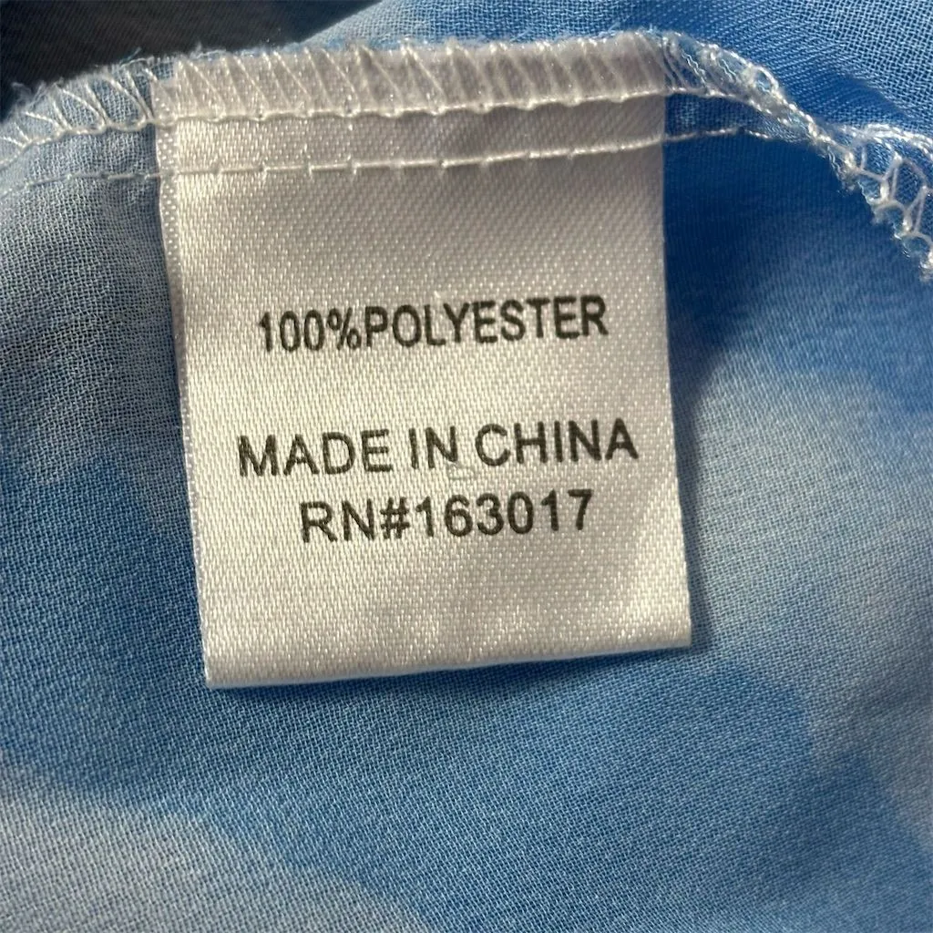 Princess‎ Polly Women's Blue Tie-Dye Button-Up Shirt Size 4 Casual - Image 5