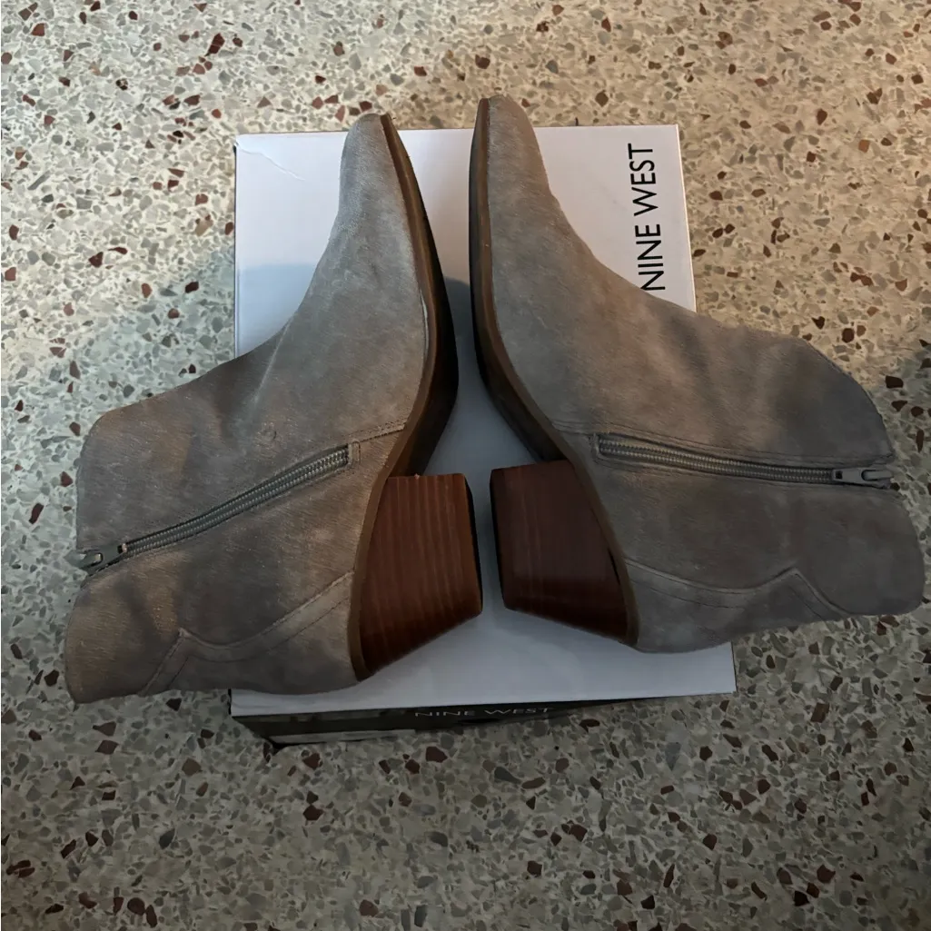 Nine West Tristan gray suede ankle boots 8 - Image 6