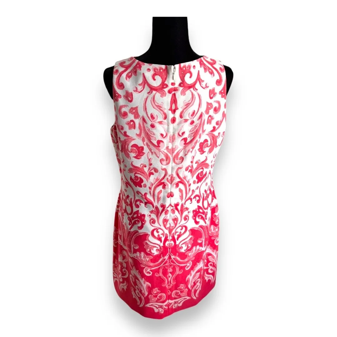 Lauren Ralph Lauren Womens Dress Sz 12 Coral White Tank Baroque‎ Pattern - Image 7
