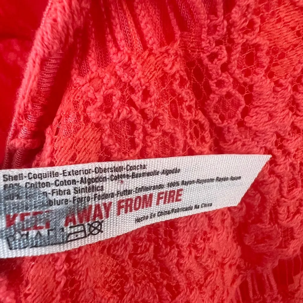 NWT Free People Daydream Coral lace dress size M - Image 8