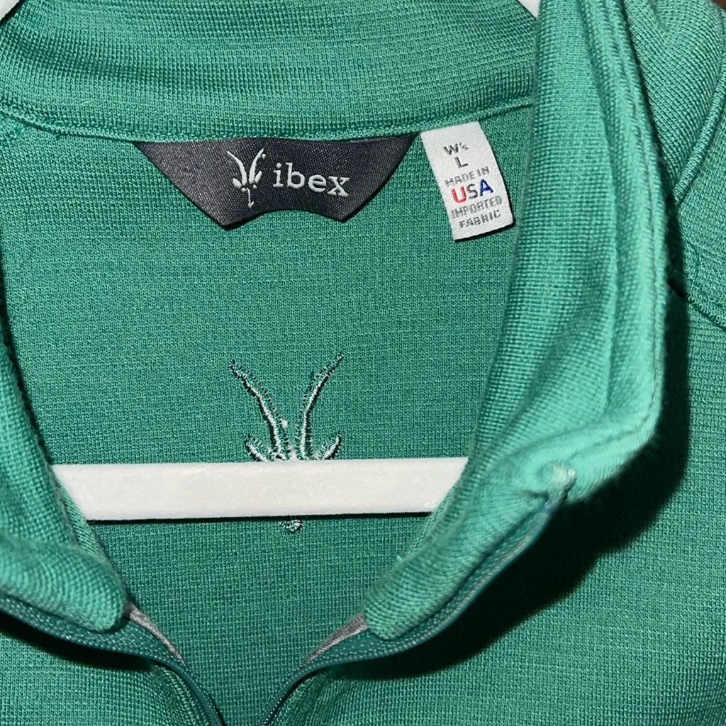 Ibex full zip front 100% wool green vest woman's size large‎ - Image 2