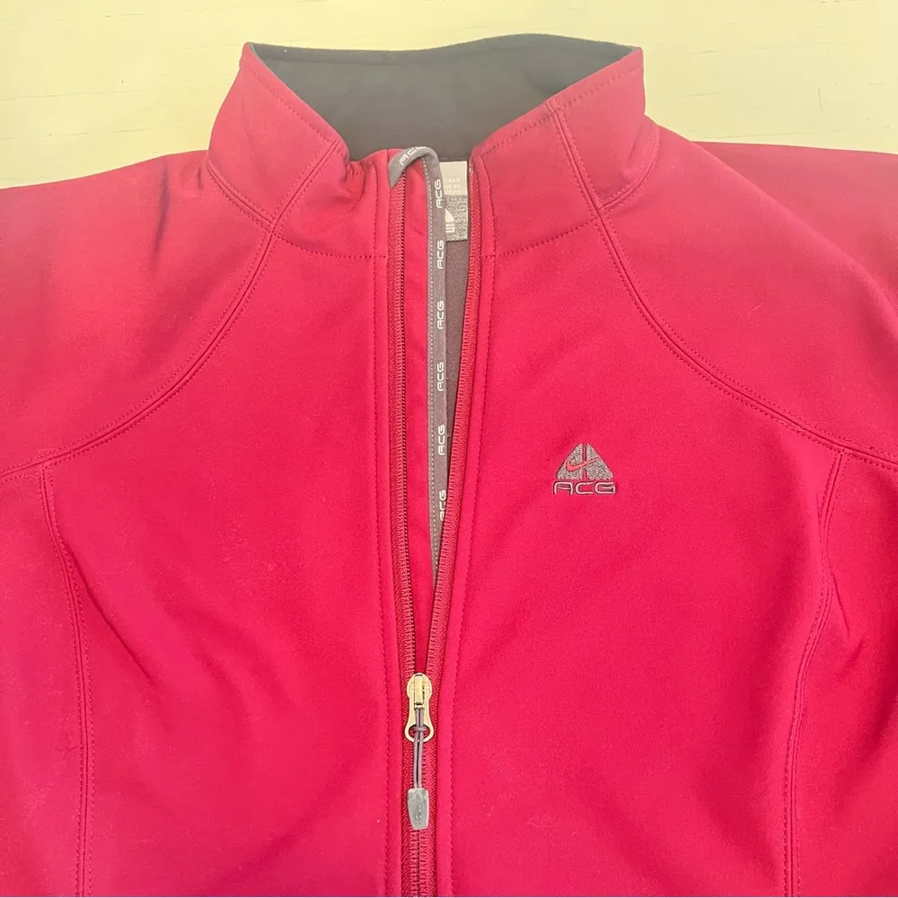 Nike ACG women’s Full Zip‎ Fleece Lined Soft Shell Performance Jacket ACGW0011 Red Size L - Image 3