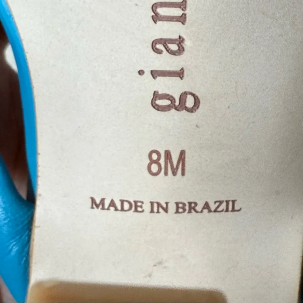 Gianni Bini Bement Leather Tubular Thong Dress Mules size 8 blue - Image 7