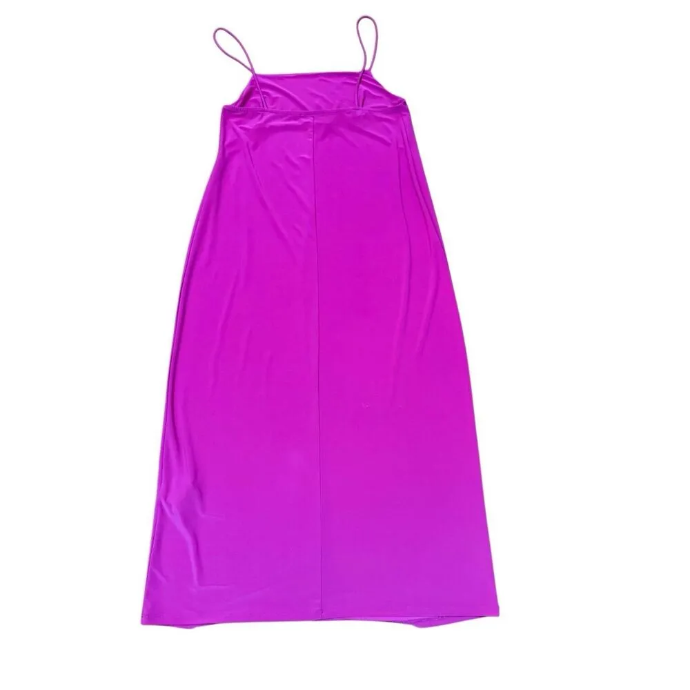 Zara Women’s Bright Pink Midi Fitted Dress Sz M - Image 9