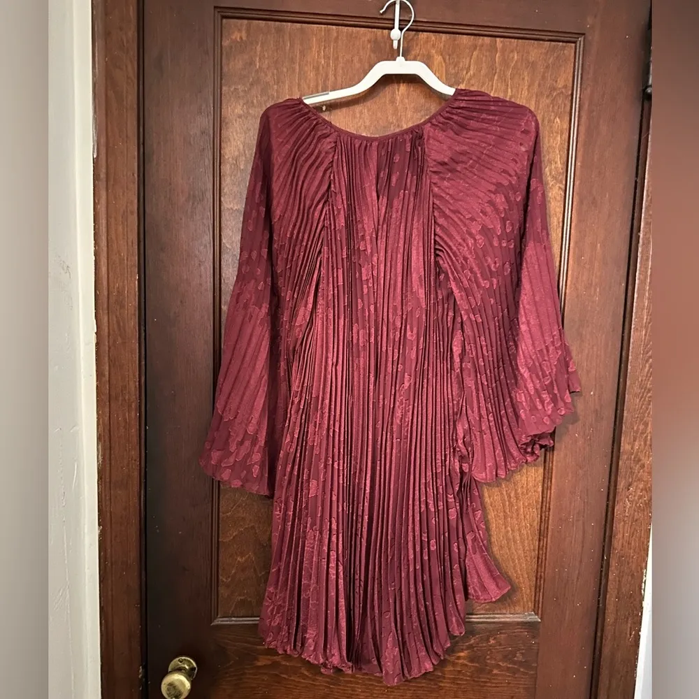 NWT Anthropologie Toulon Pleated Mini Dress Plum Size XS - Image 5