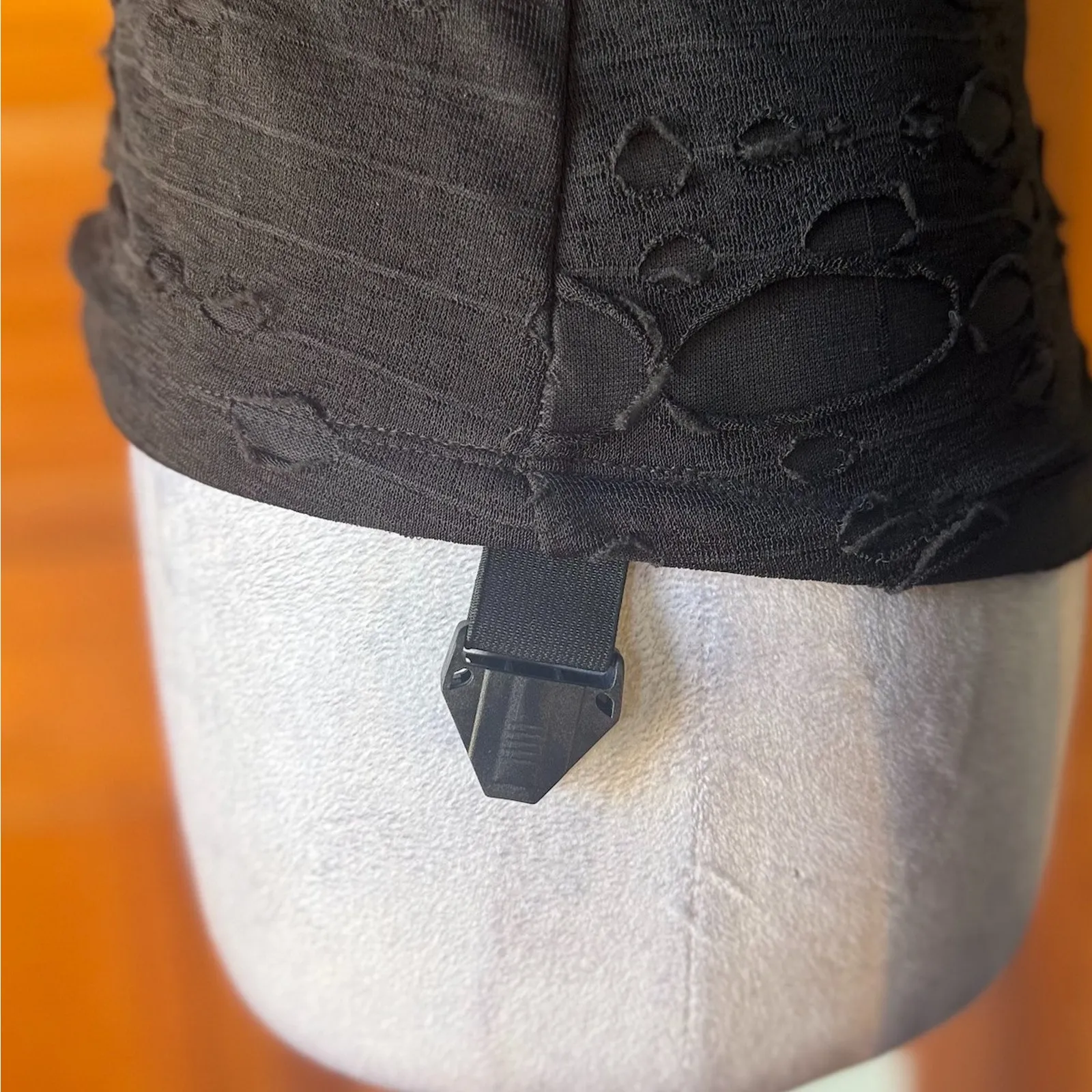 Vintage Lip Service Goth Punk Steampunk Cyber Sniper Black Hooded Top XS - Image 5