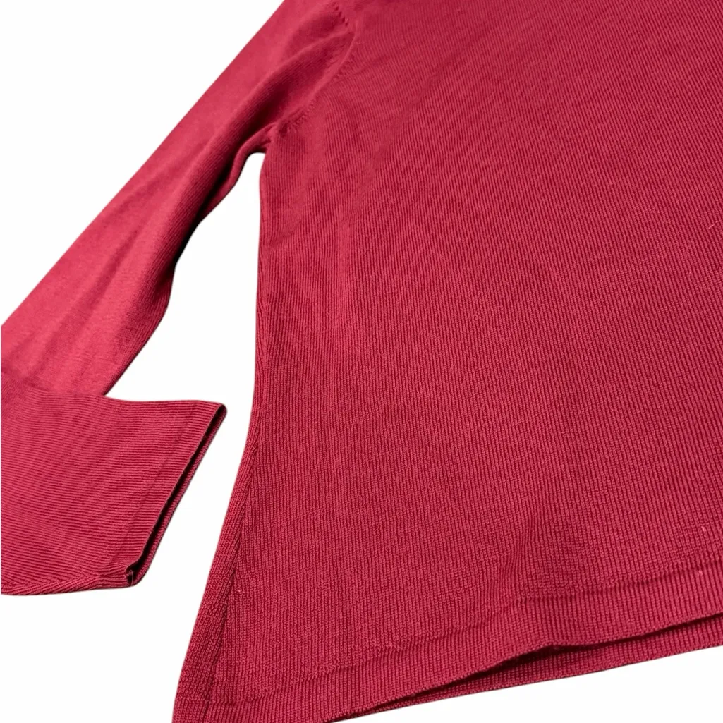 ❤️✨ Women’s Red Merino Wool Sweater Top – Size Small (Pit-to-Pit 17”) – EUC 🧶🌟 - Image 6
