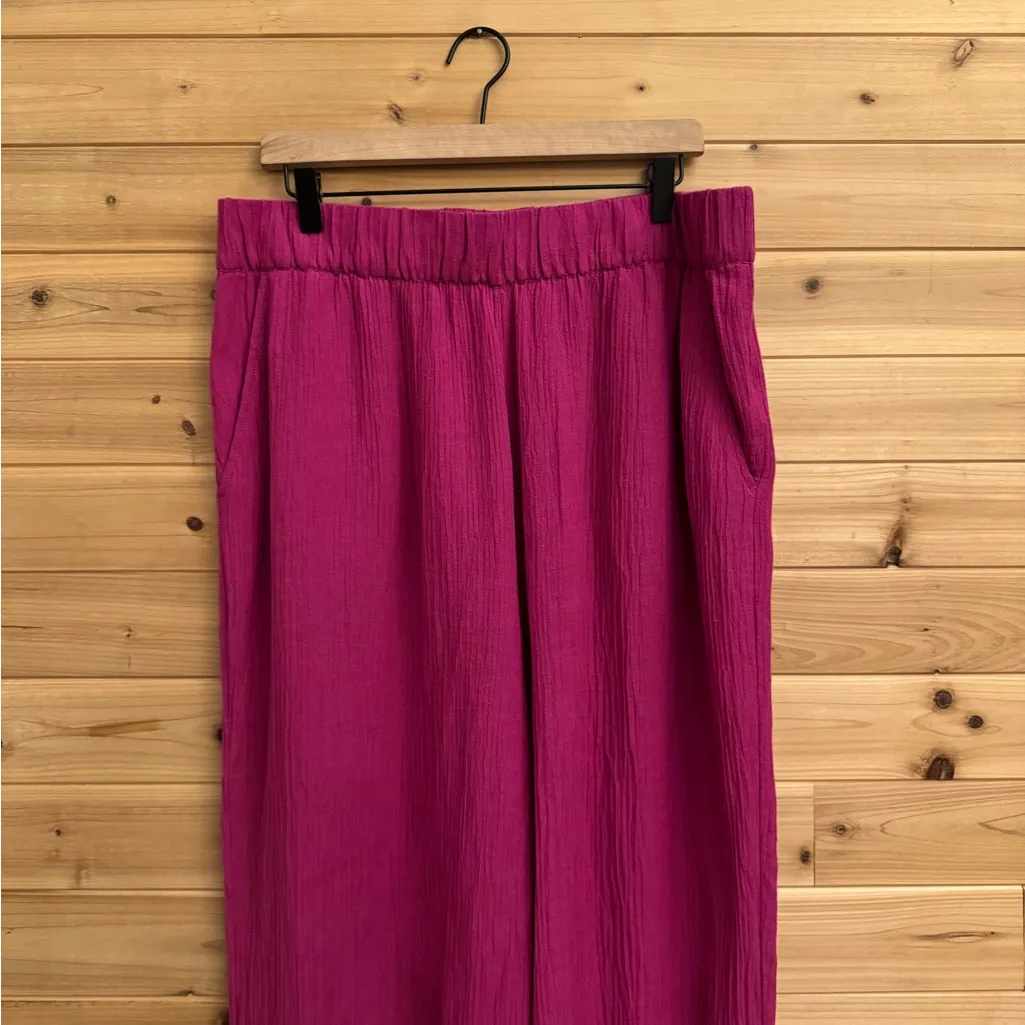 Soft Surroundings XL Magenta Oceo Tunic Wide Leg Gauze Textured Set Lagenlook - Image 11