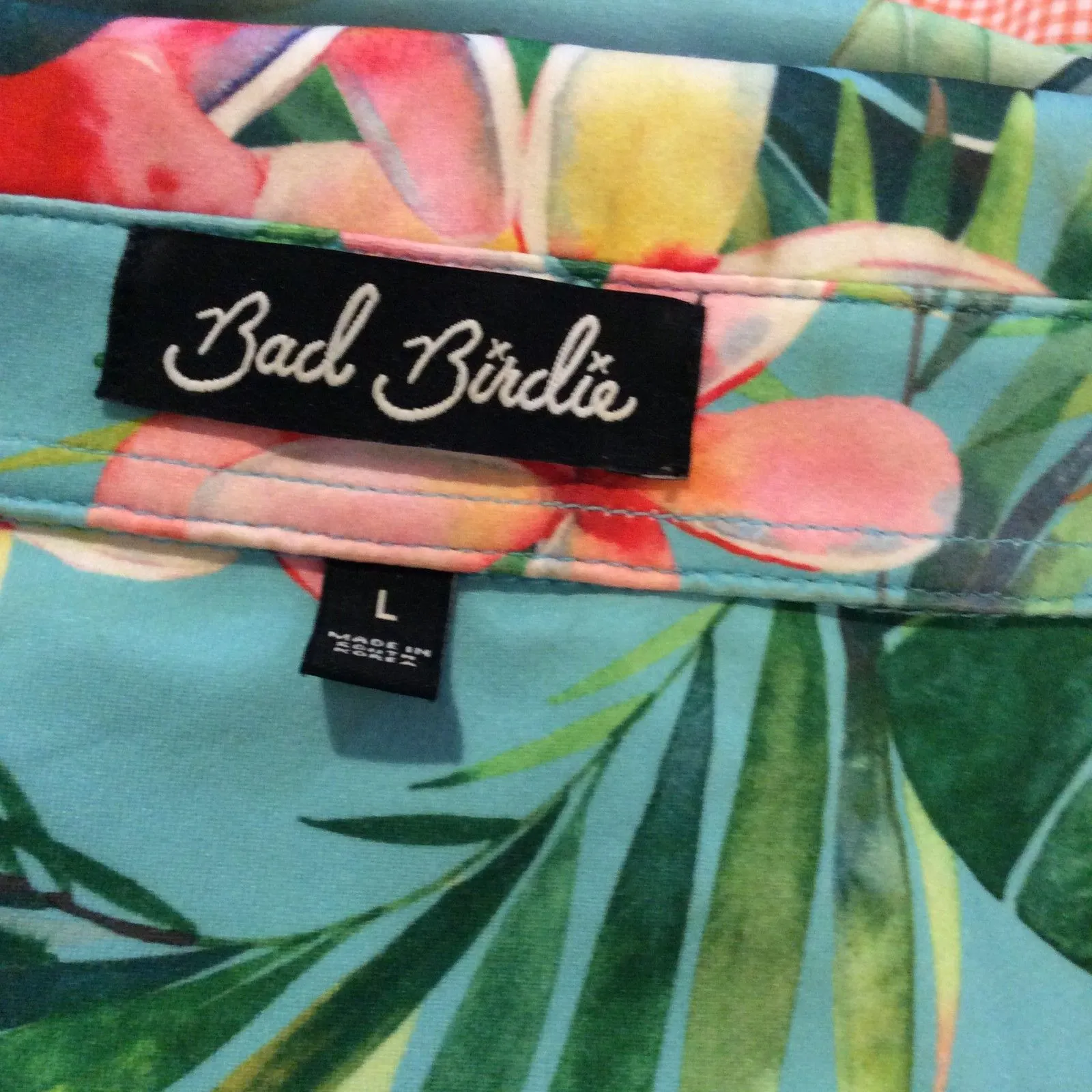 Bad Birdie Large Floral Women's Polo Blue Tropical VNC - Image 5