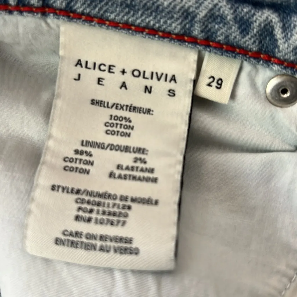 Alice + Olivia HARPER MID RISE SUPER BAGGY JEAN Rockstar Blue 29 $330 - Image 11